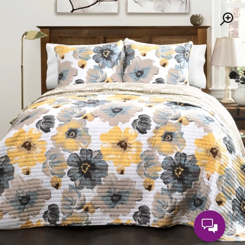 Brand New, Never Opened Queen Floral Quilt